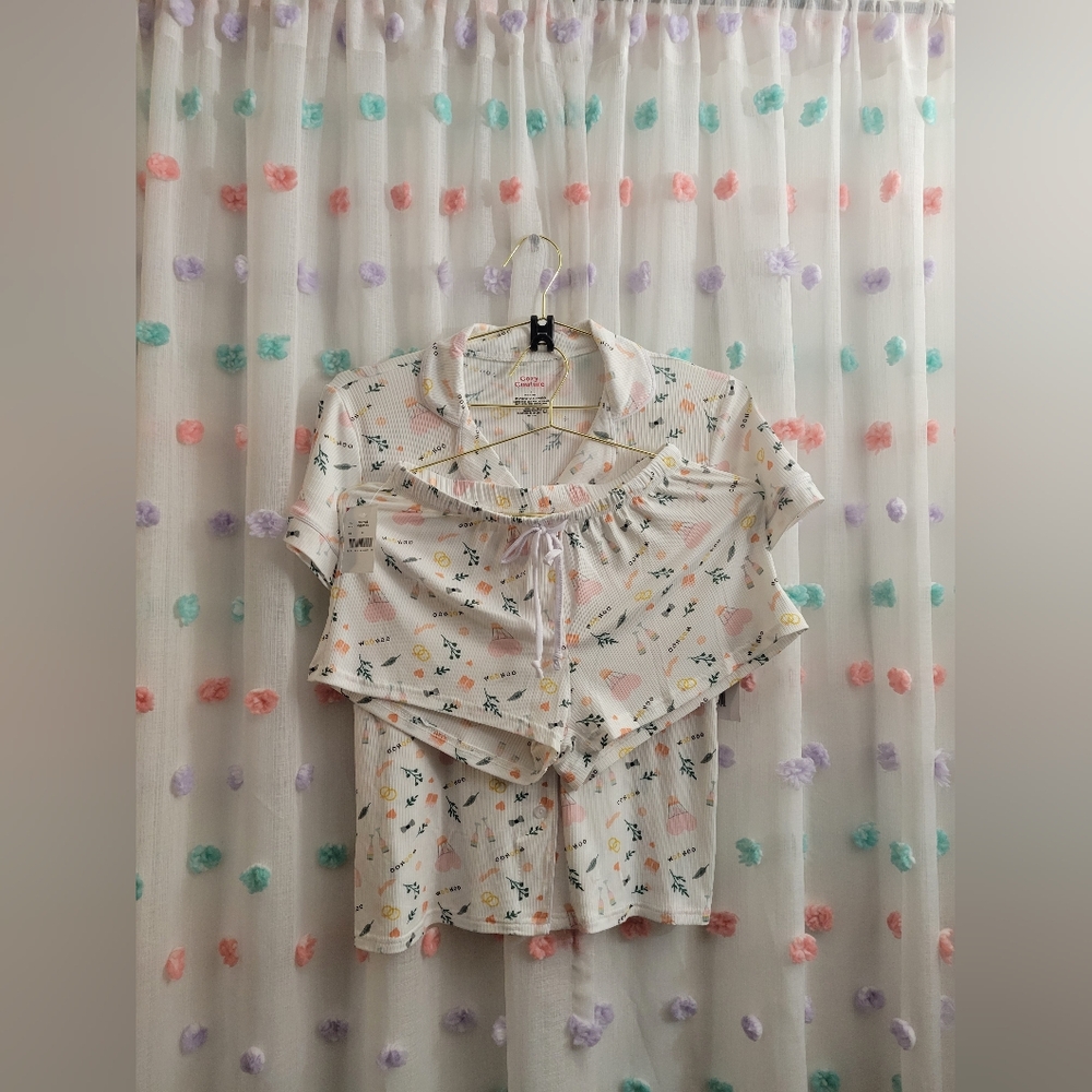 Cozy Couture Pajama Short Set in Bright White Woohoo